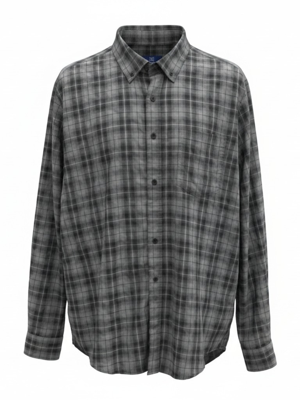George Men's Gray Plaid Button-Down Shirt